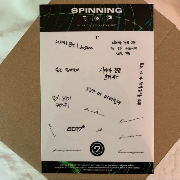GOT7 Spinning Top Official PREORDER Postcard Set + Sticker Sheet - Picture 9 of 11